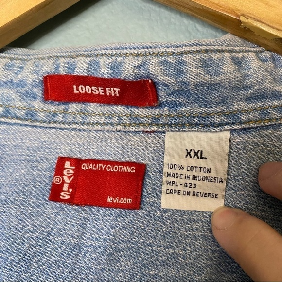 Levi's Men's Button Up Denim Loose Fit Shacket Jacket Size XXL - Picture 8 of 8